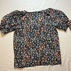 LC Lauren Conrad Floral Blouse Balloon Sleeves Women’s XS